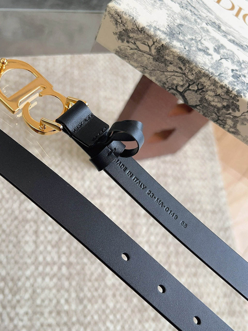 DIOR 25S BELT 20 MM IN BLACK CALFSKIN 613187
